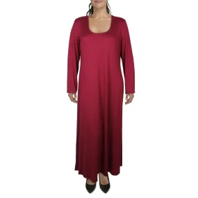 24seven Comfort Apparel Womens Plus Scoop Neck Long Maxi Dress