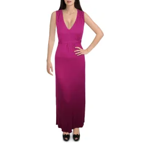 24seven Comfort Apparel Womens V-Neck Long Maxi Dress