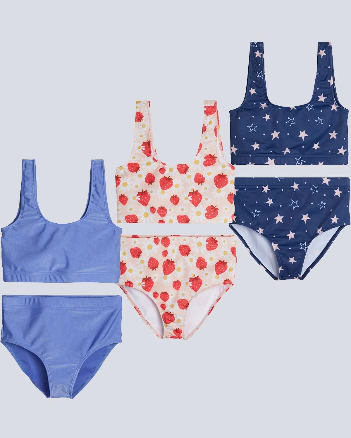 3 Pack: Girls' 2-Piece Bikini Swimsuit