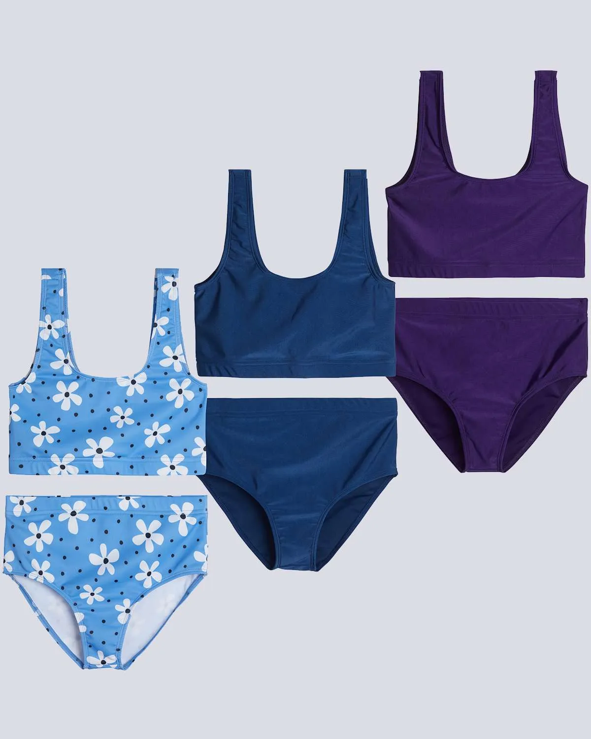 3 Pack: Girls' 2-Piece Bikini Swimsuit