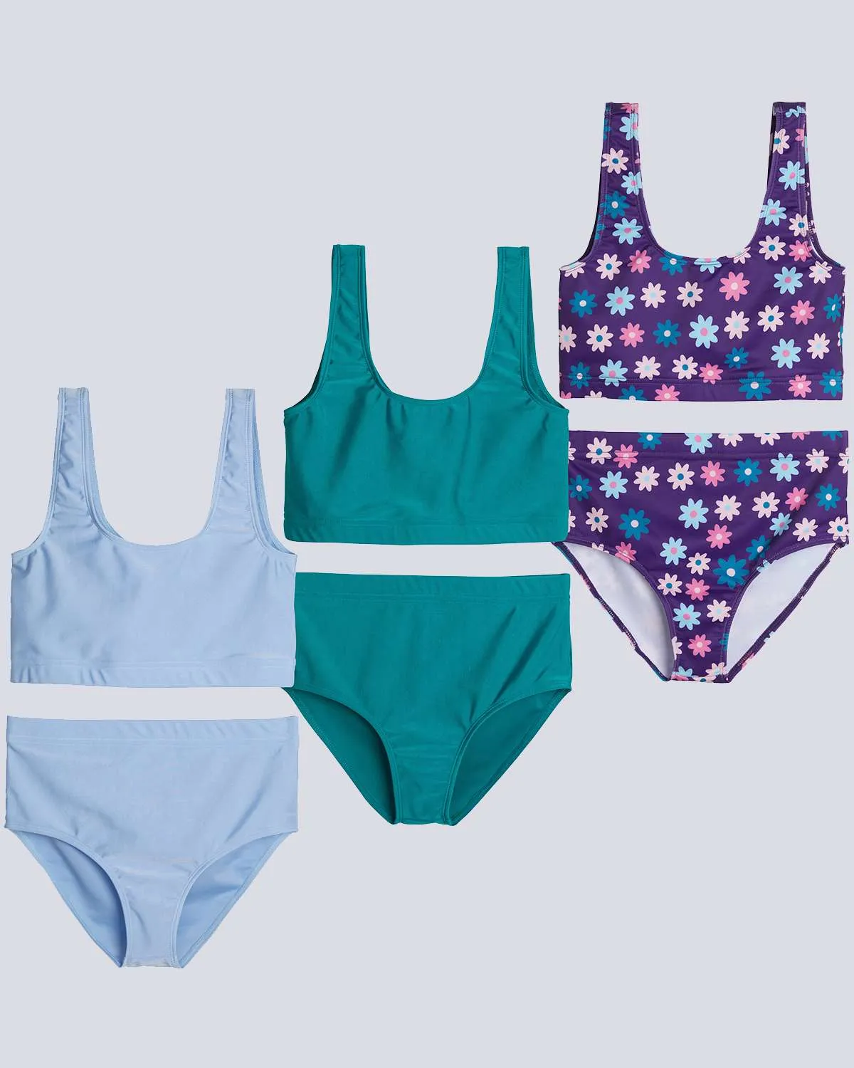 3 Pack: Girls' 2-Piece Bikini Swimsuit