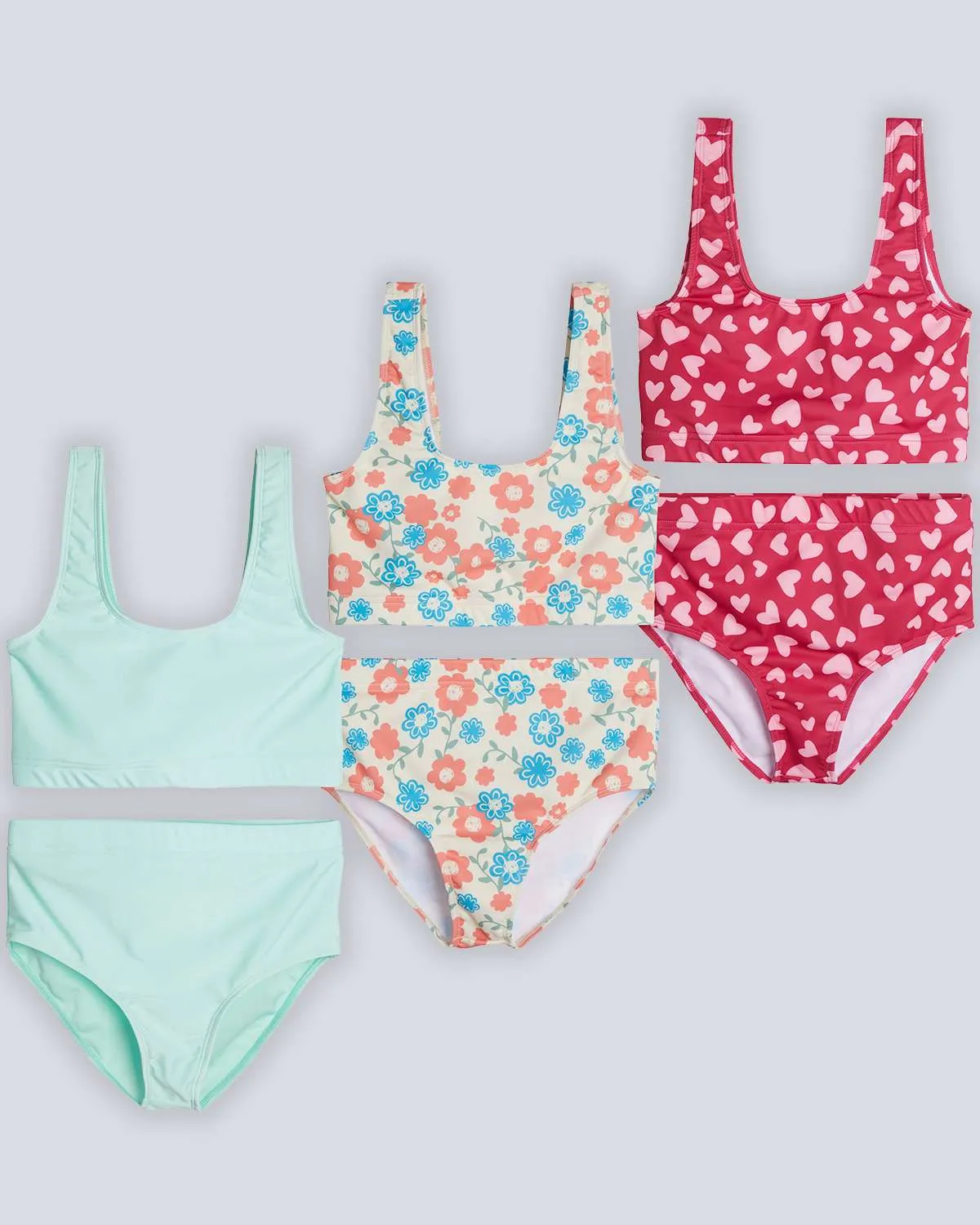 3 Pack: Girls' 2-Piece Bikini Swimsuit