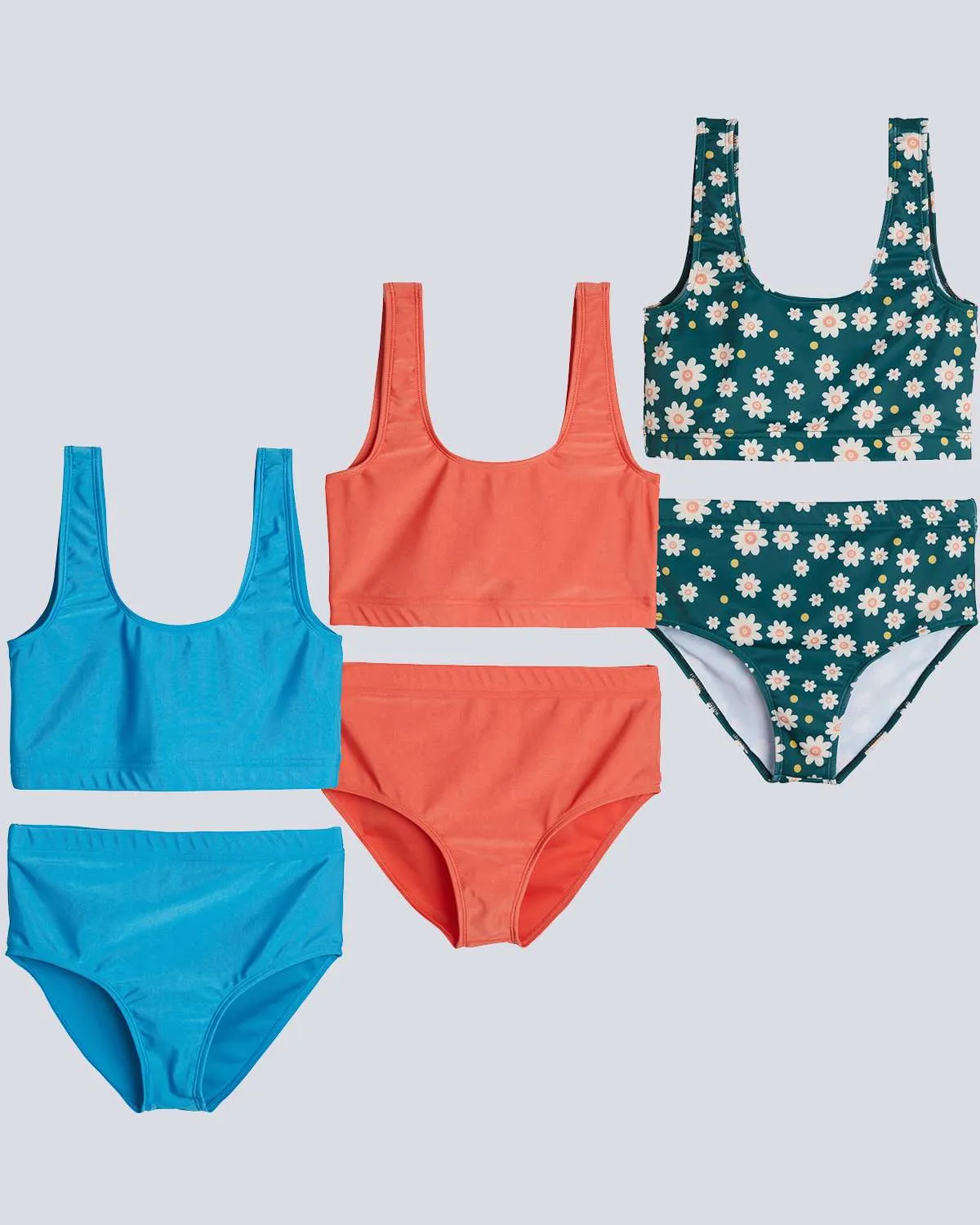 3 Pack: Girls' 2-Piece Bikini Swimsuit