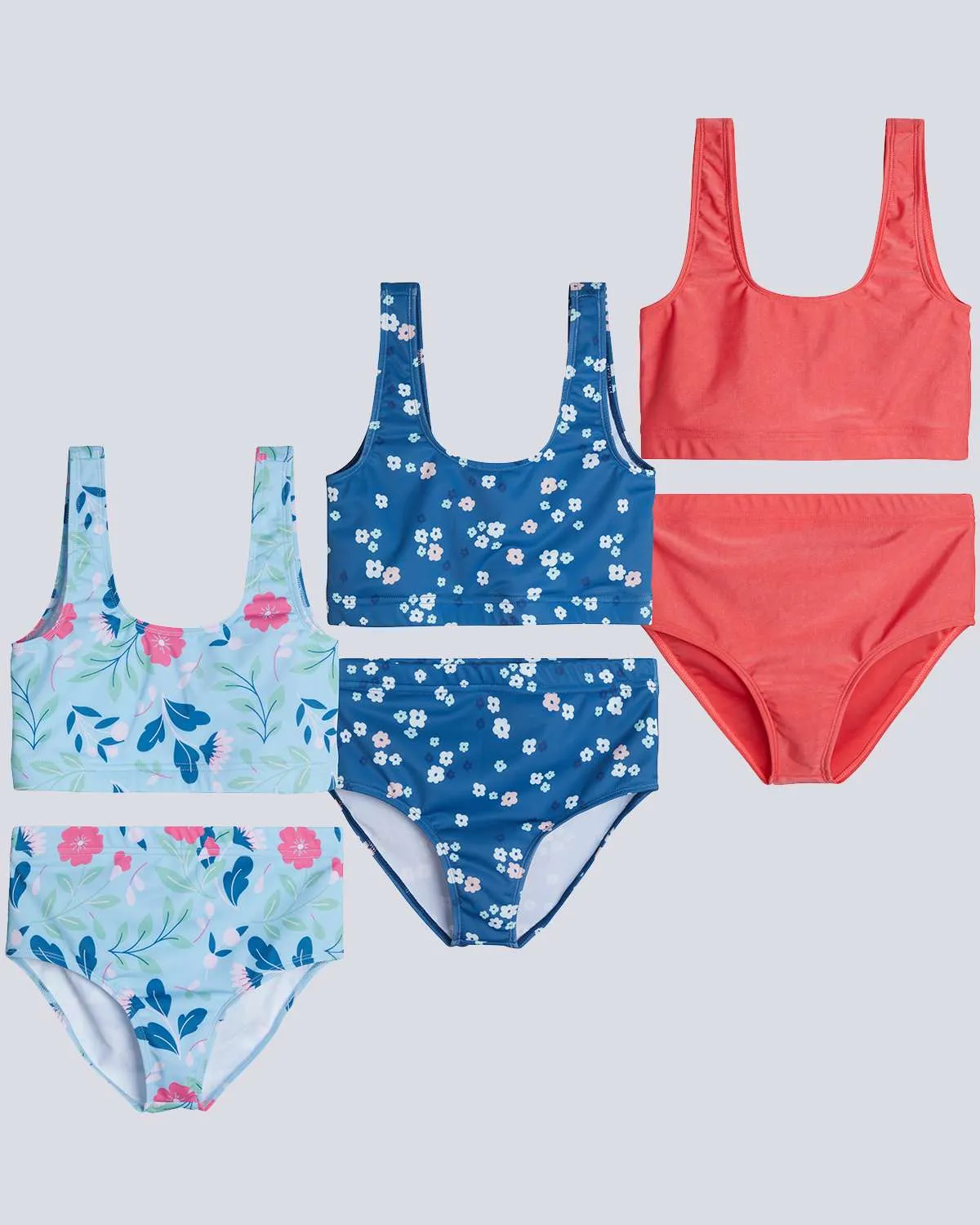 3 Pack: Girls' 2-Piece Bikini Swimsuit