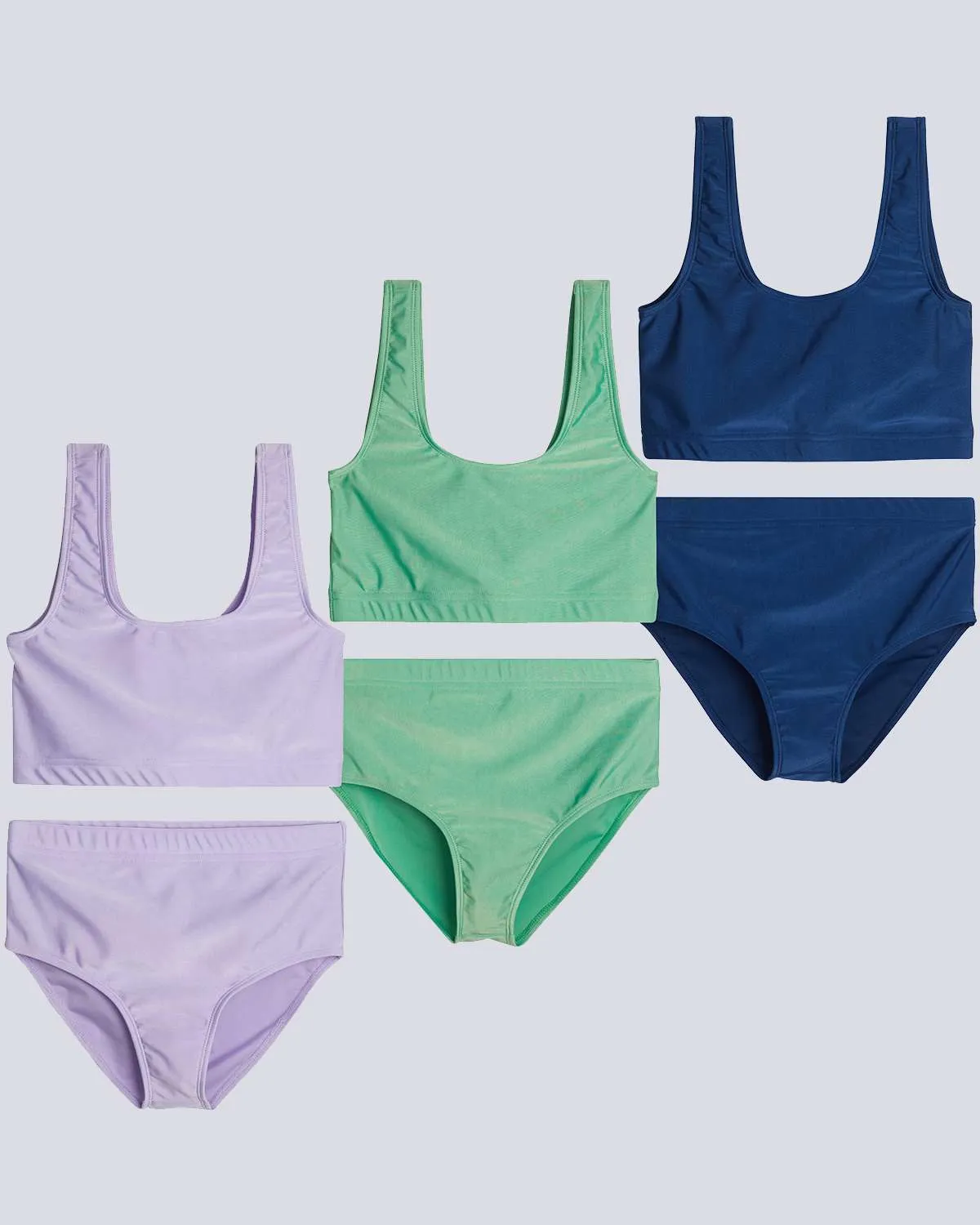 3 Pack: Girls' 2-Piece Bikini Swimsuit