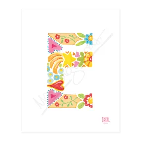 Alphabet Garden Letter E Small Print