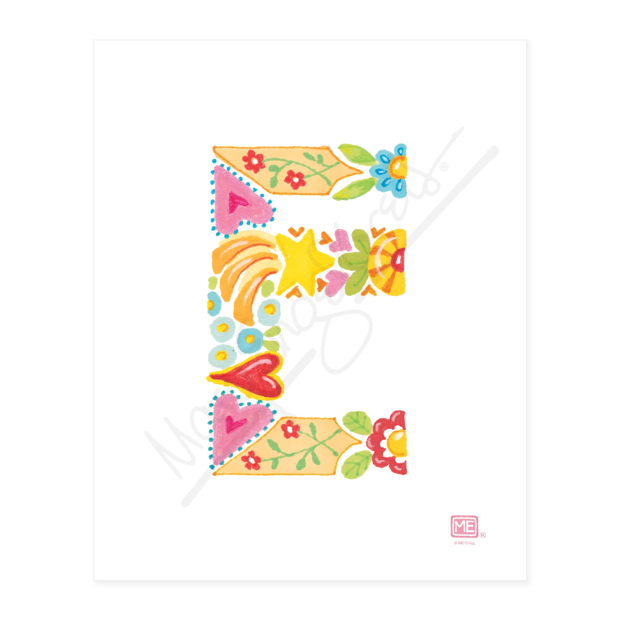 Alphabet Garden Letter E Small Print