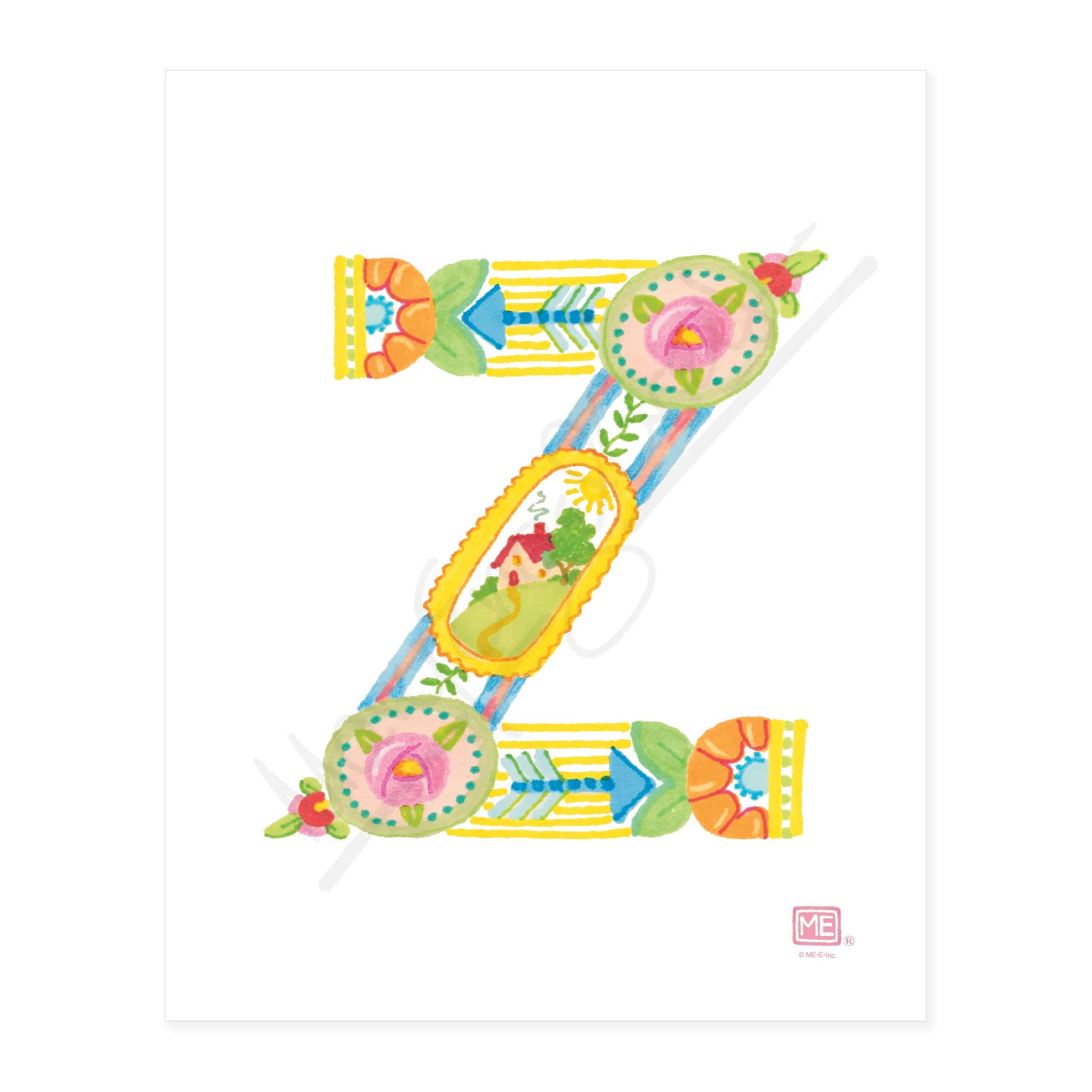 Alphabet Garden Letter Z Small Print