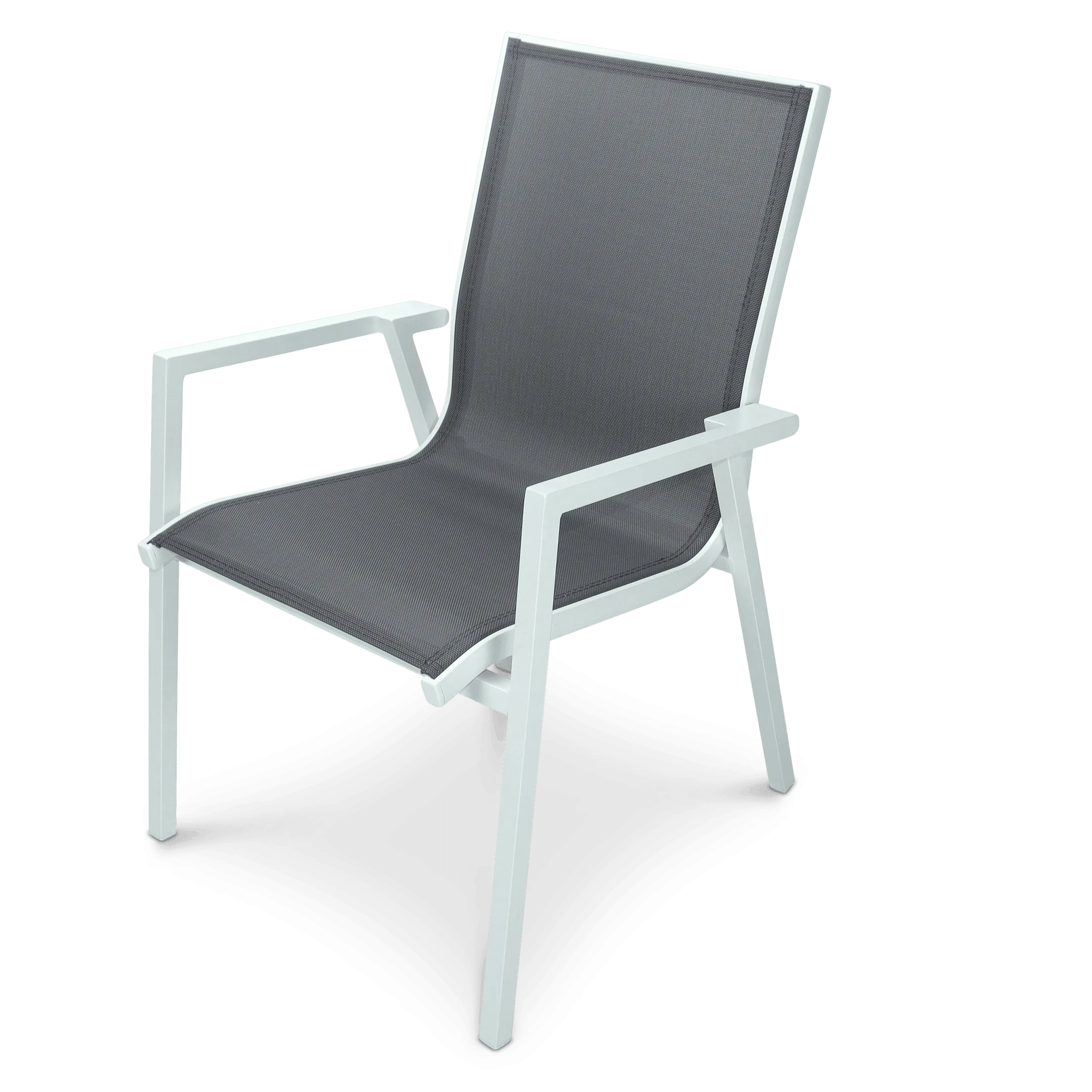Amalfi Square 5 Piece Outdoor Setting in Arctic White with Aluminium Chairs
