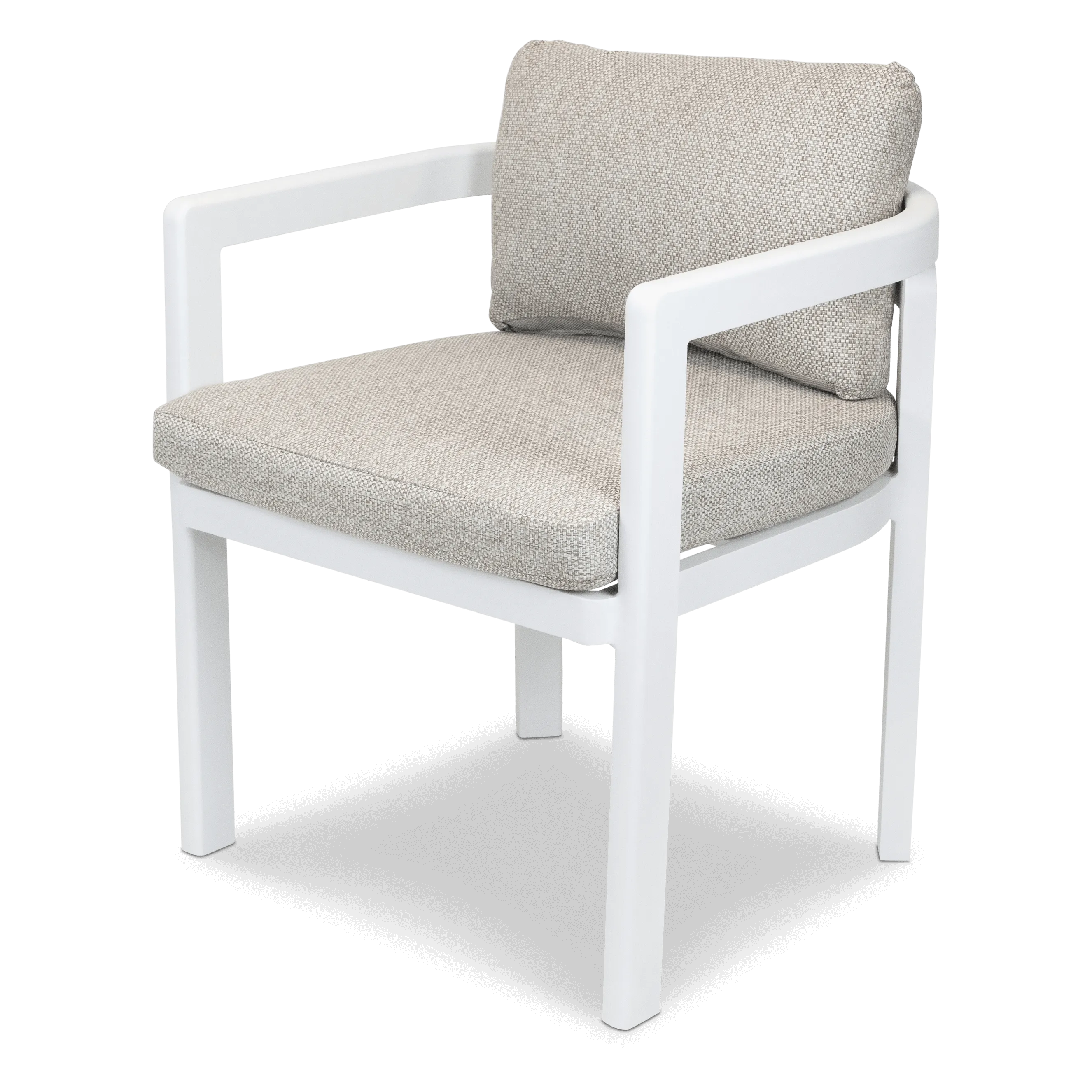 Amalfi Square 5 Piece Outdoor Setting in Arctic White with Aluminium Chairs