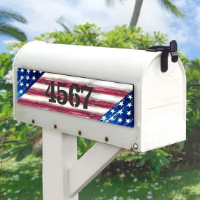 American Flag Wooden House Number Sign by G. DeBrekht - American Patriotic Décor - MA85099-2