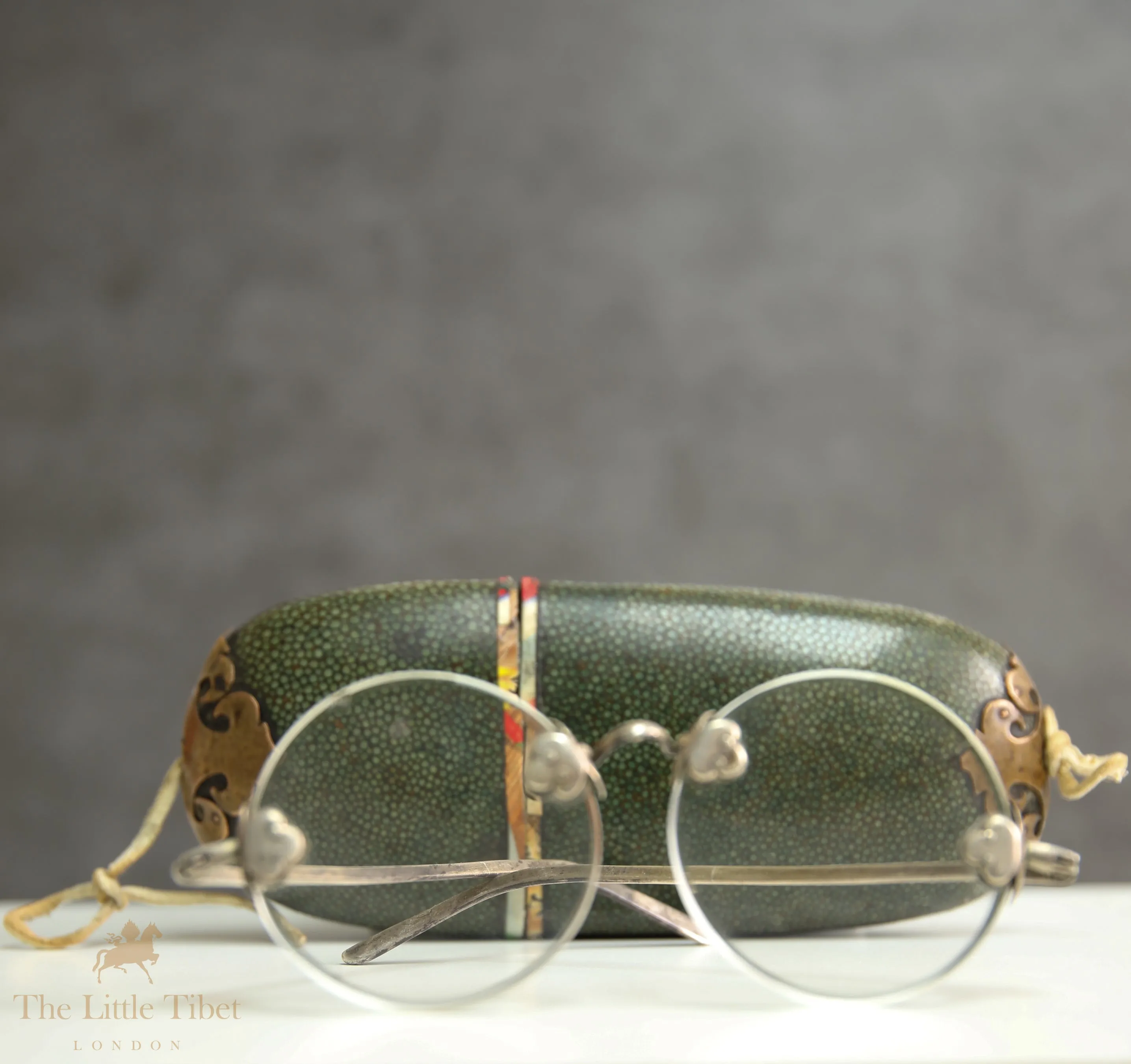 Antique Eyeglasses with Shagreen Case, Circa 1900
