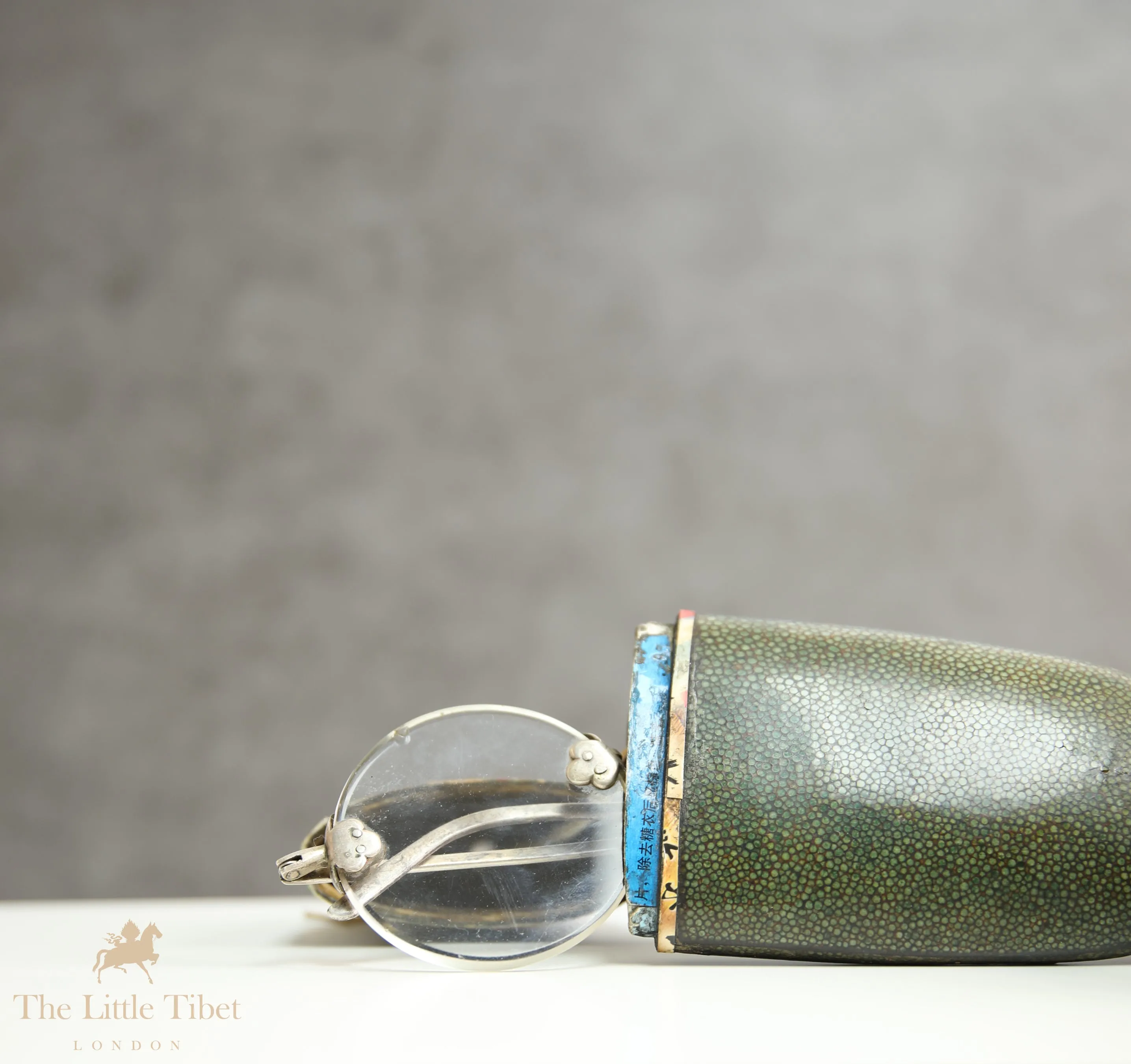 Antique Eyeglasses with Shagreen Case, Circa 1900