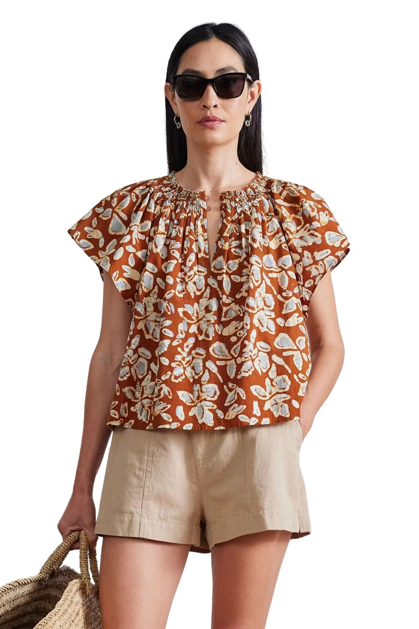 Apiece Apart Patricia Flutter Sleeve Top