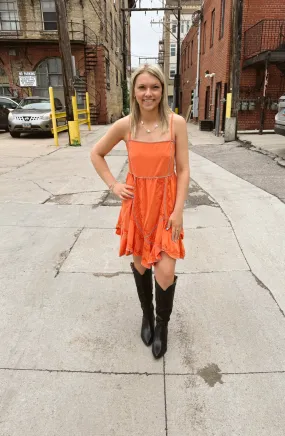 Apple Red Embroidery Dress