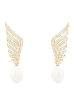 Athena Pearl Earrings Gold