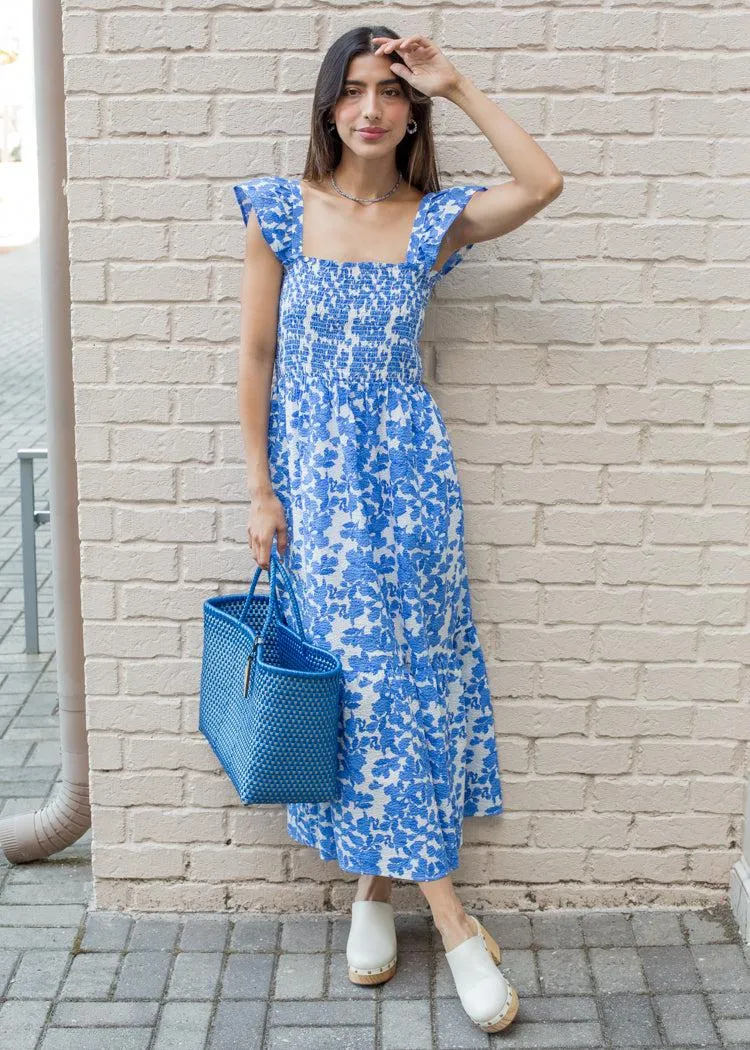 Ava Smocked Flutter Sleeve Midi Dress***FINAL SALE***