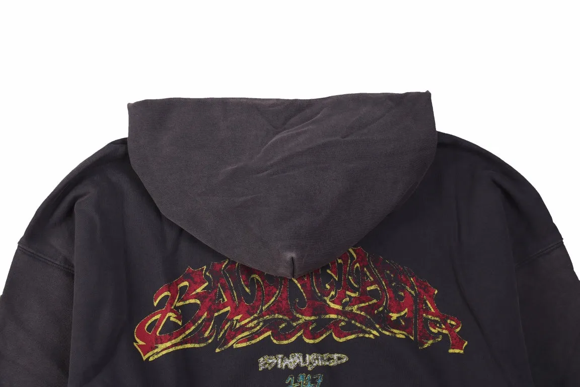Balenciaga Gray Zip-Up Hoodie