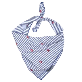 Bandana | Navy Stripe Anchors