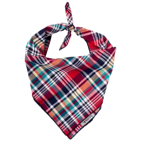 Bandana | Red & Navy Multi-Colored Madras Plaid