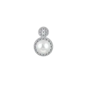 Barbed Wire Pearl Hoop Earring - Single