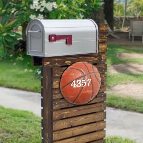 Basketball Wooden Custom House Number Sign by G. DeBrekht - Love Family Kids Décor - MA989801