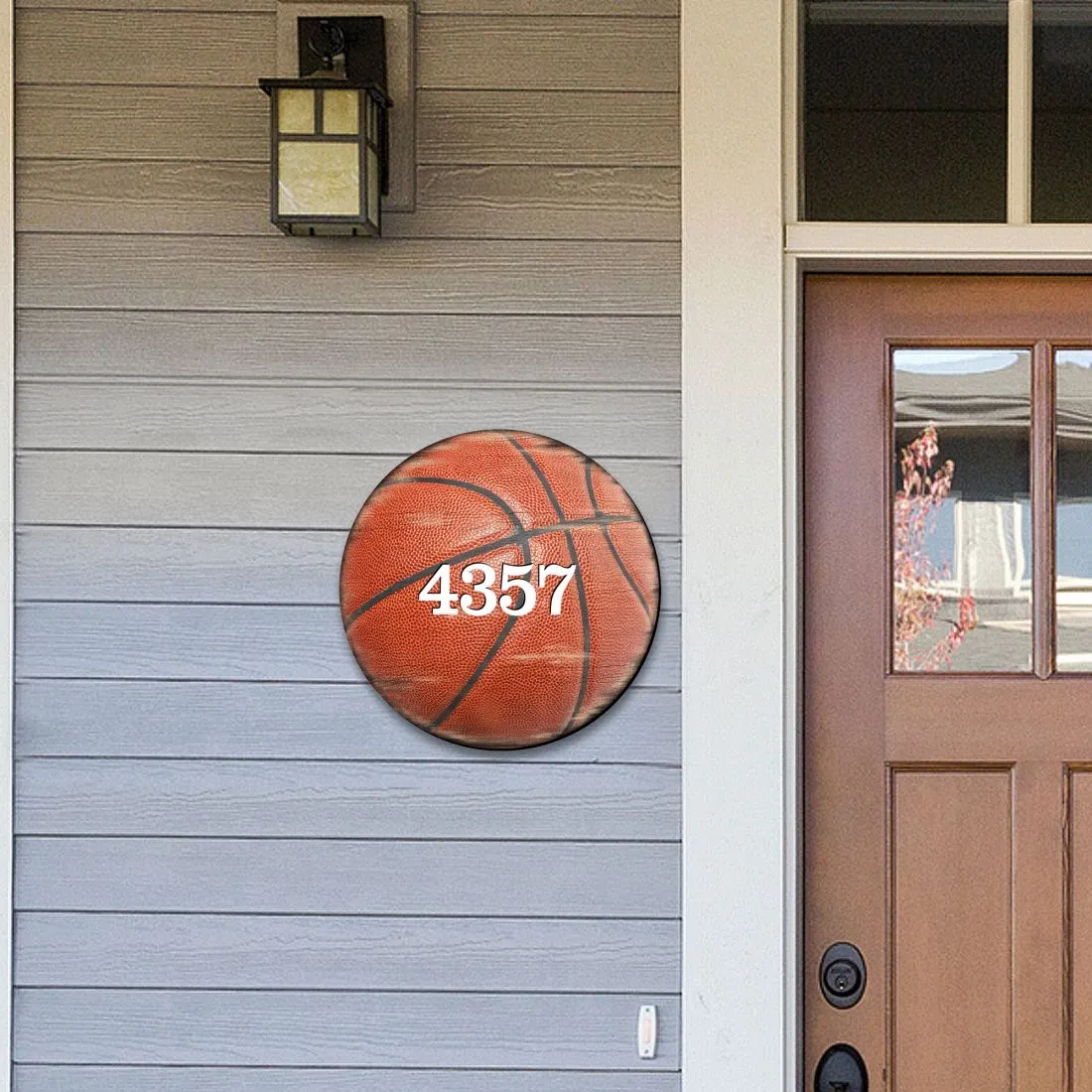 Basketball Wooden Custom House Number Sign by G. DeBrekht - Love Family Kids Décor - MA989801