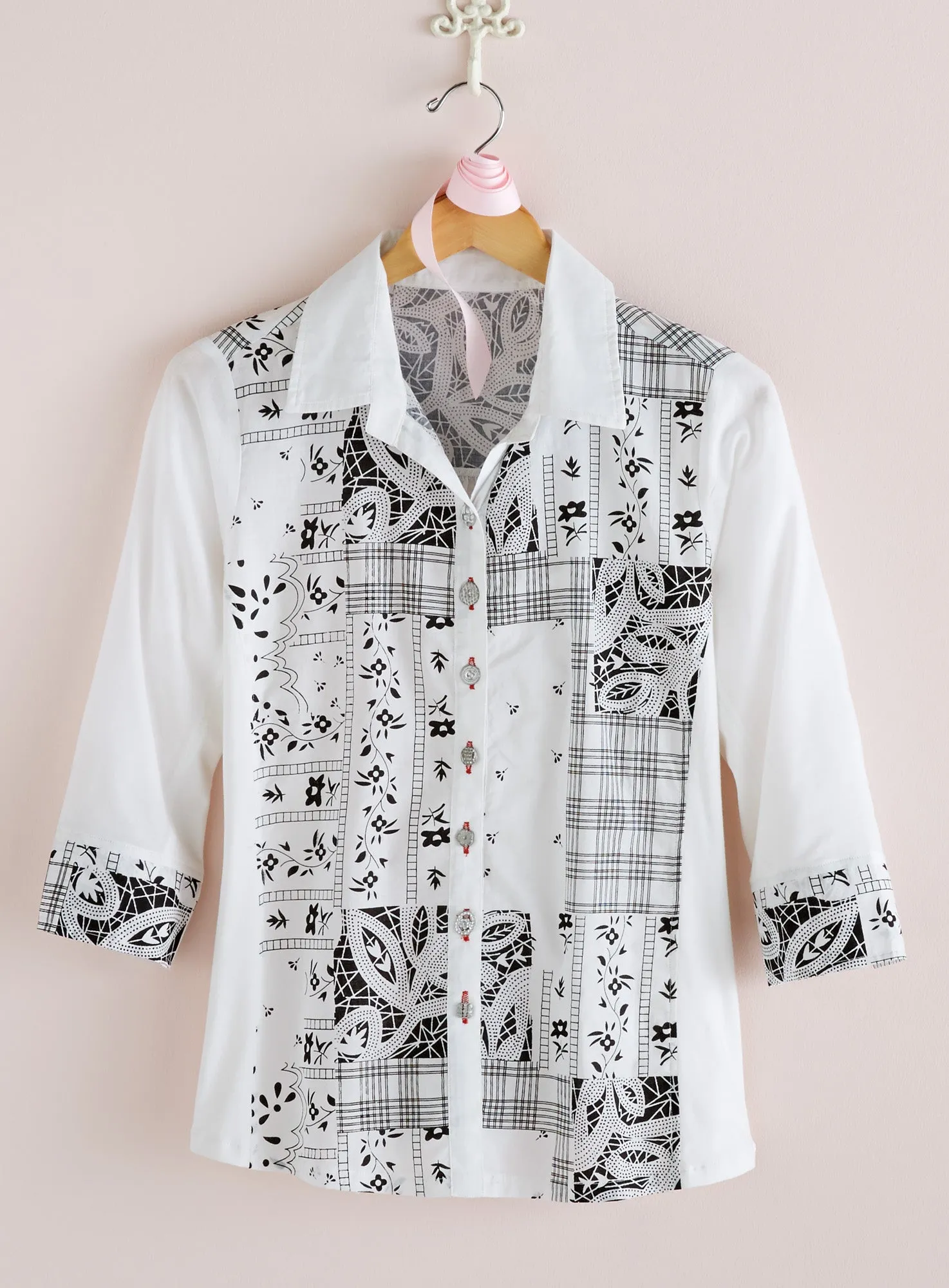 Black and White Bandana Blouse