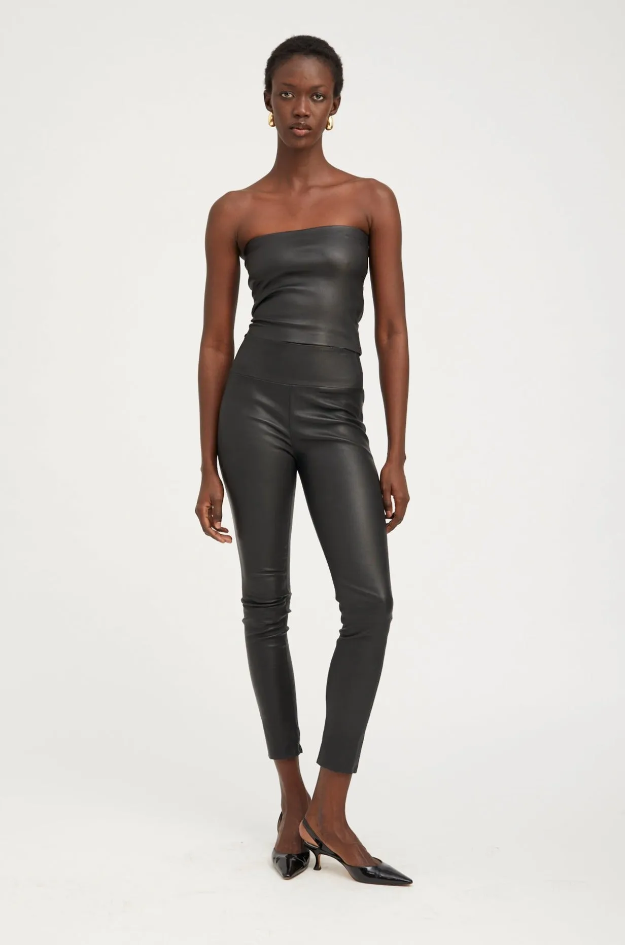 Black Leather Tube Top