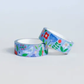 Blue Flowers Pattern Washi Tape