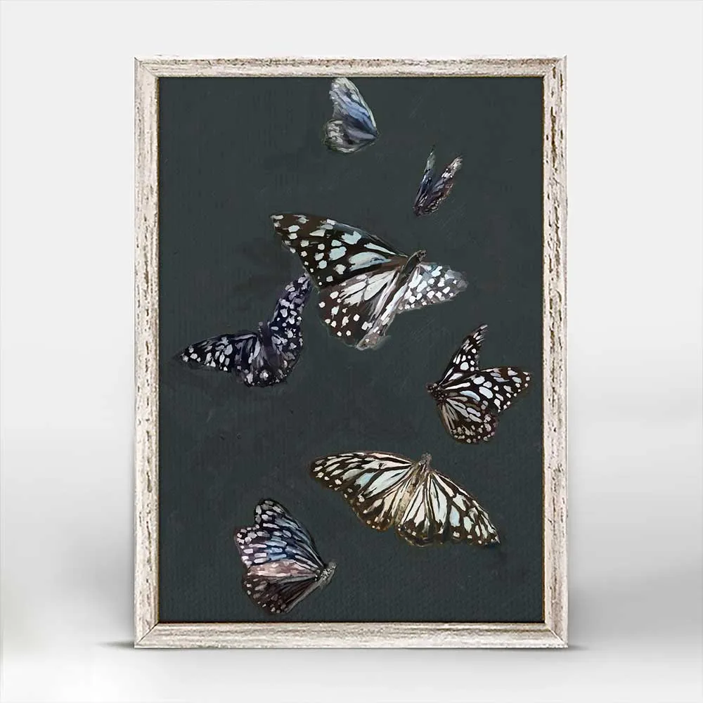 Blue Tiger Butterflies Mini Framed Canvas