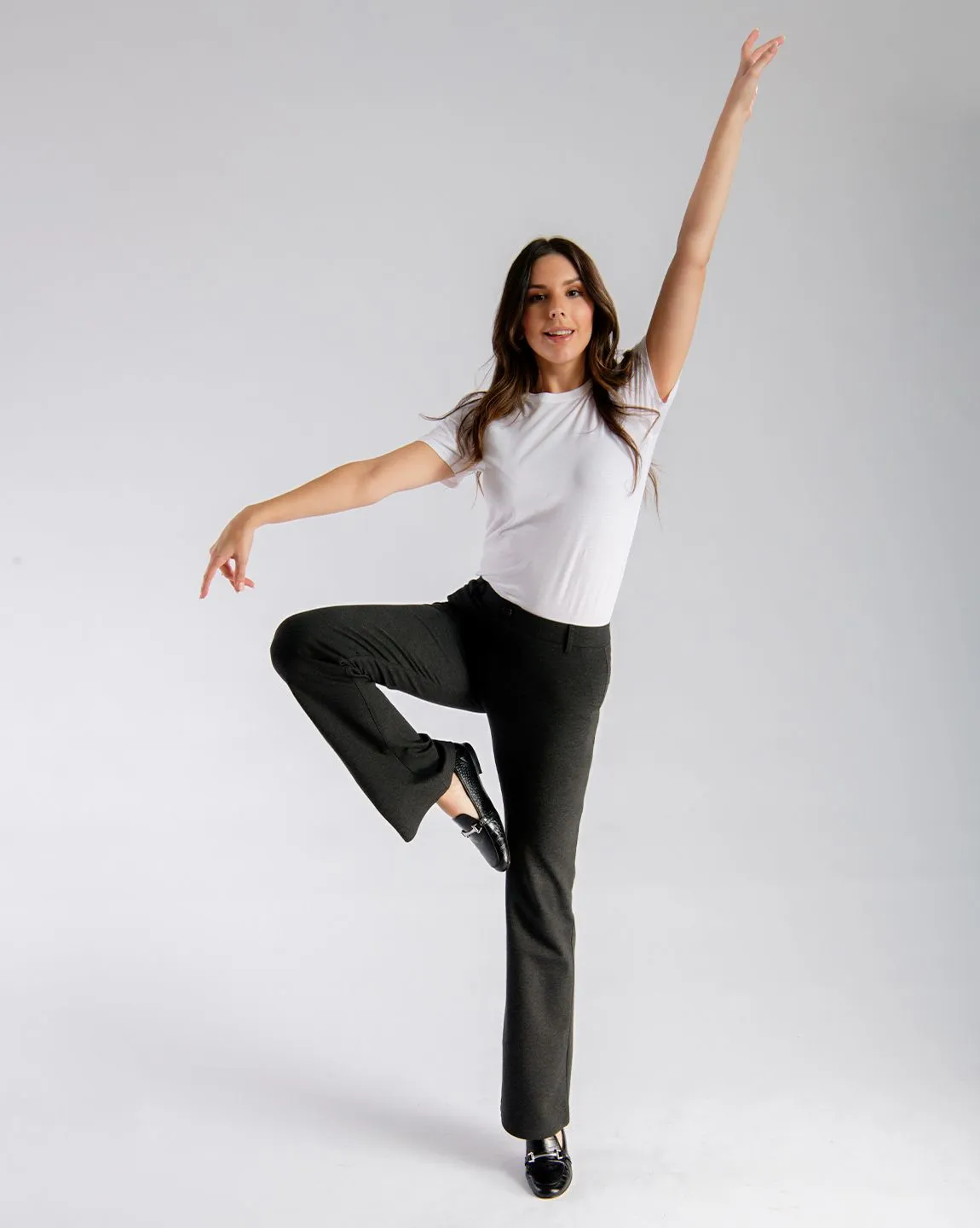 Boot-Cut | Classic Dress Pant Yoga Pants (Charcoal)