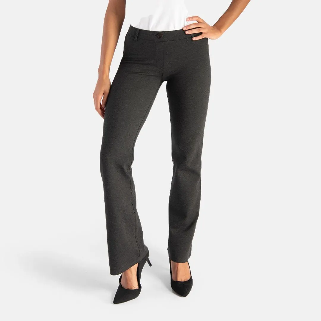 Boot-Cut | Classic Dress Pant Yoga Pants (Charcoal)