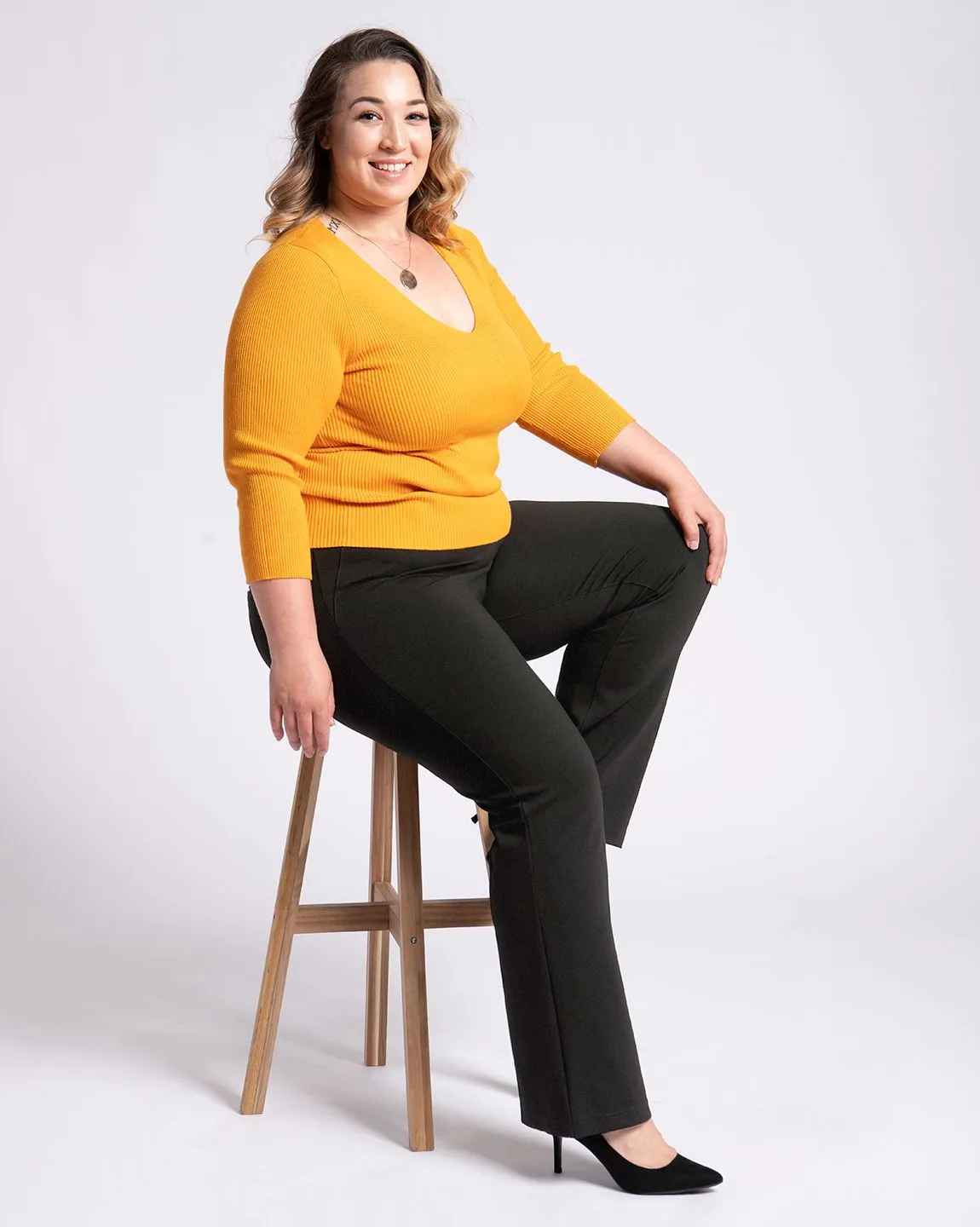 Boot-Cut | Classic Dress Pant Yoga Pants (Charcoal)