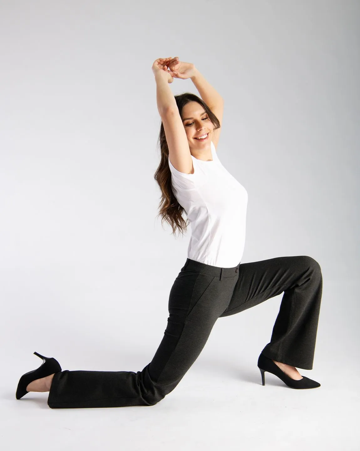 Boot-Cut | Classic Dress Pant Yoga Pants (Charcoal)