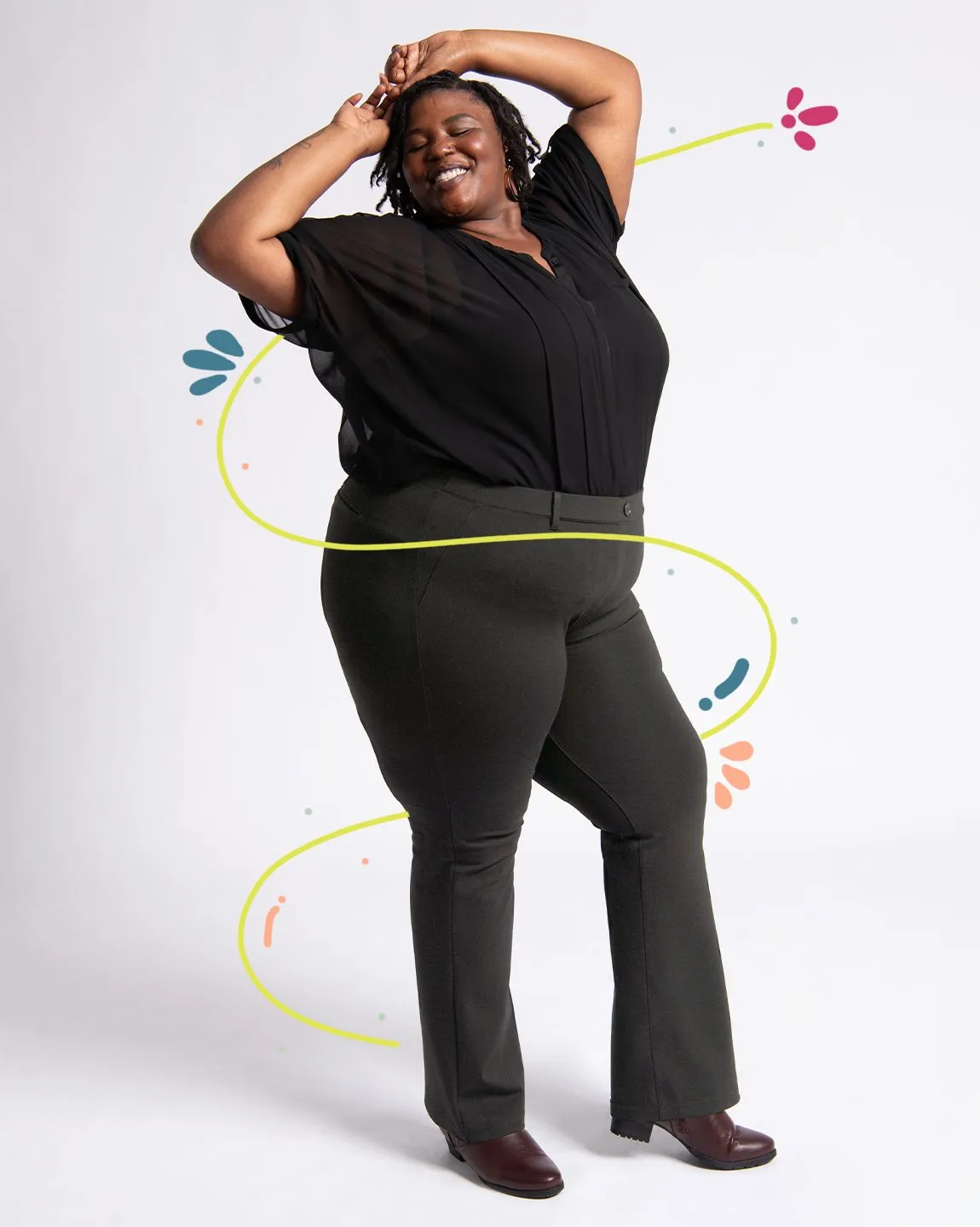Boot-Cut | Classic Dress Pant Yoga Pants (Charcoal)
