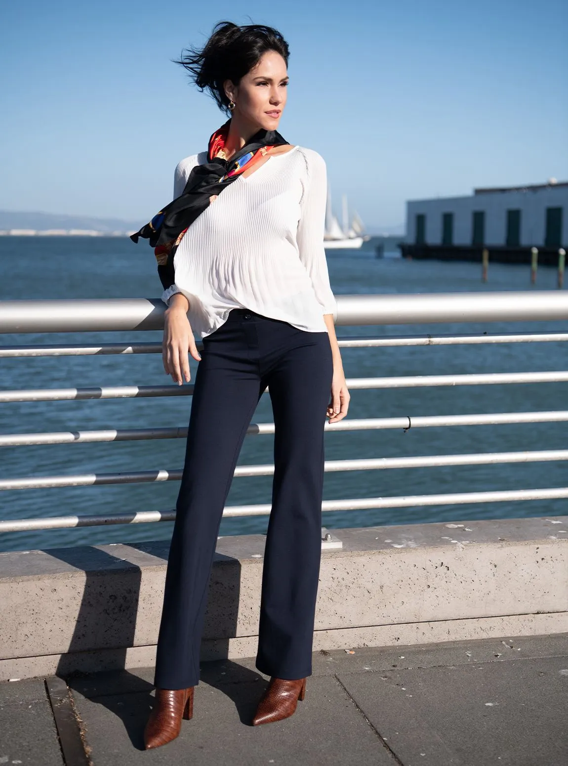 Boot-Cut | Classic Dress Pant Yoga Pants (Navy)