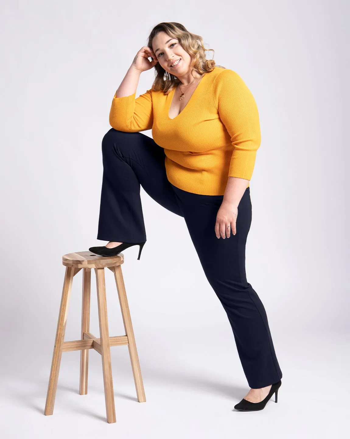 Boot-Cut | Classic Dress Pant Yoga Pants (Navy)