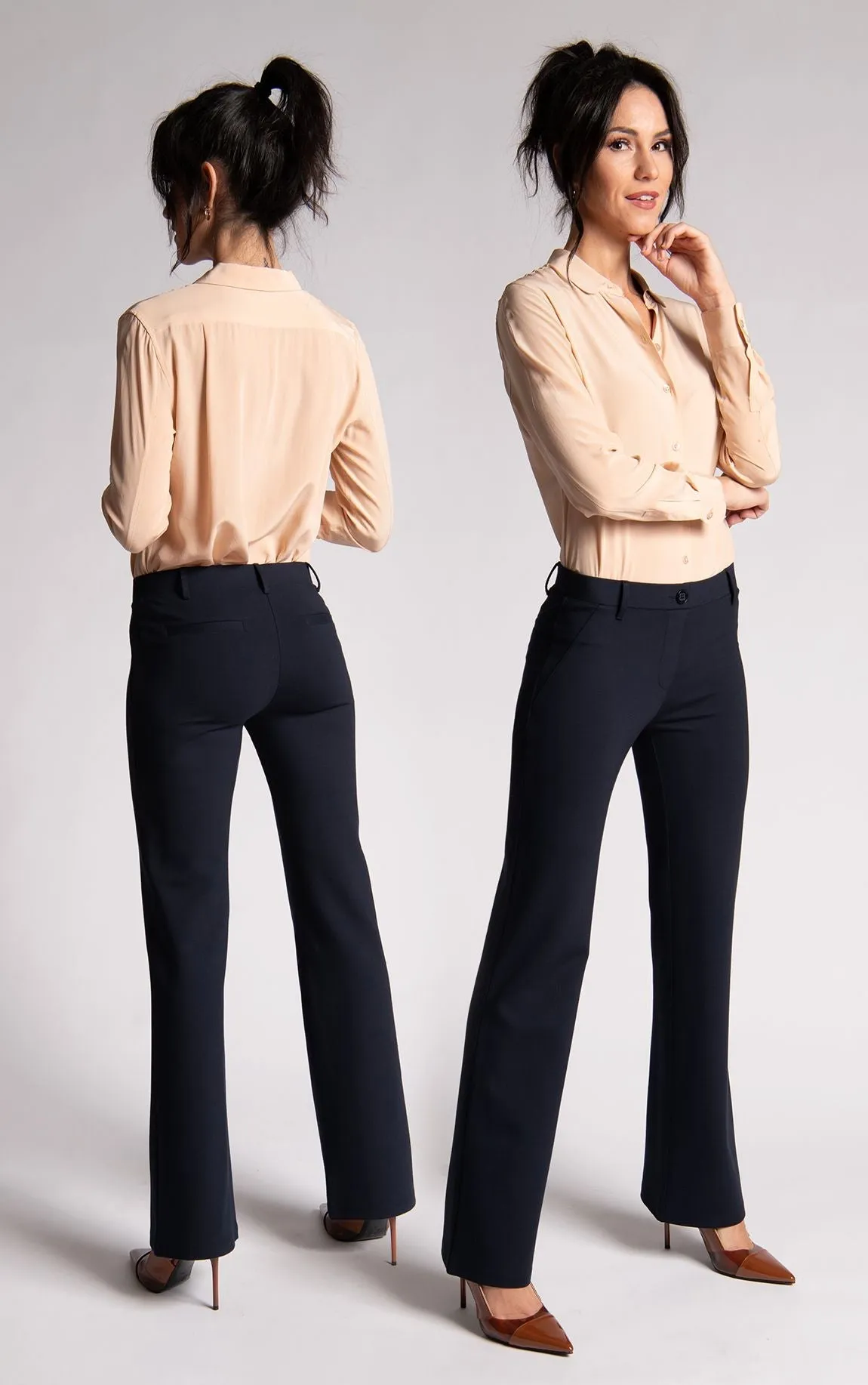Boot-Cut | Classic Dress Pant Yoga Pants (Navy)