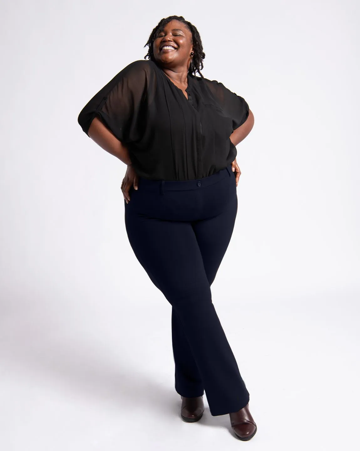 Boot-Cut | Classic Dress Pant Yoga Pants (Navy)