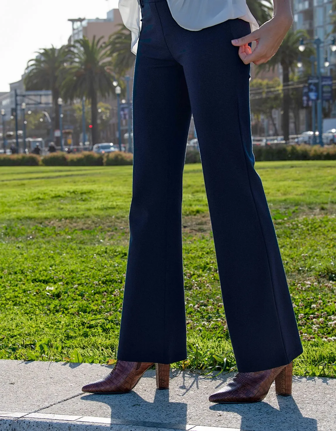 Boot-Cut | Classic Dress Pant Yoga Pants (Navy)