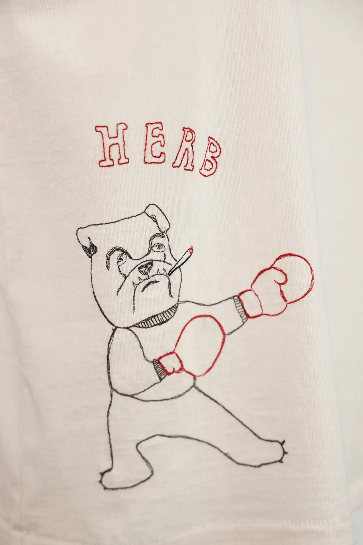 Boxing Tee - Natural/Red