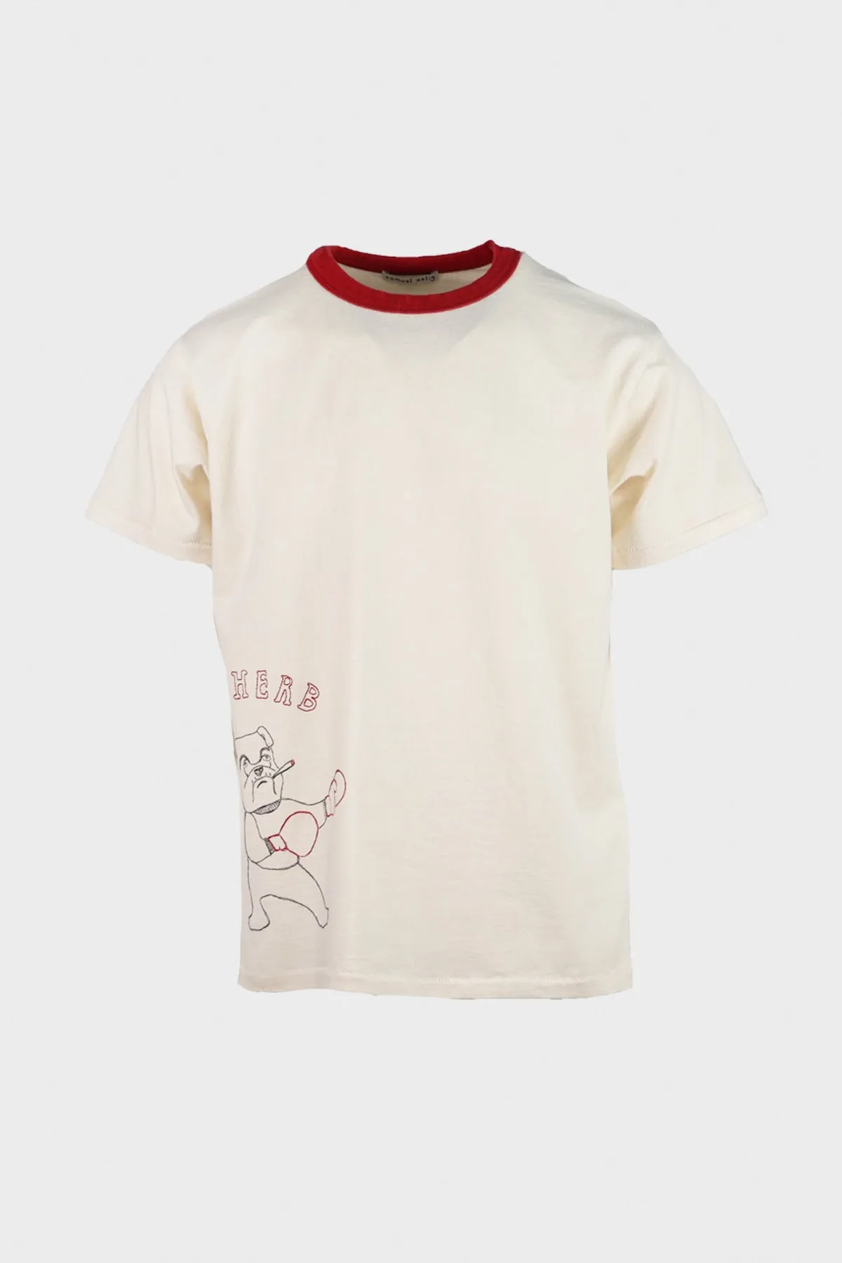 Boxing Tee - Natural/Red