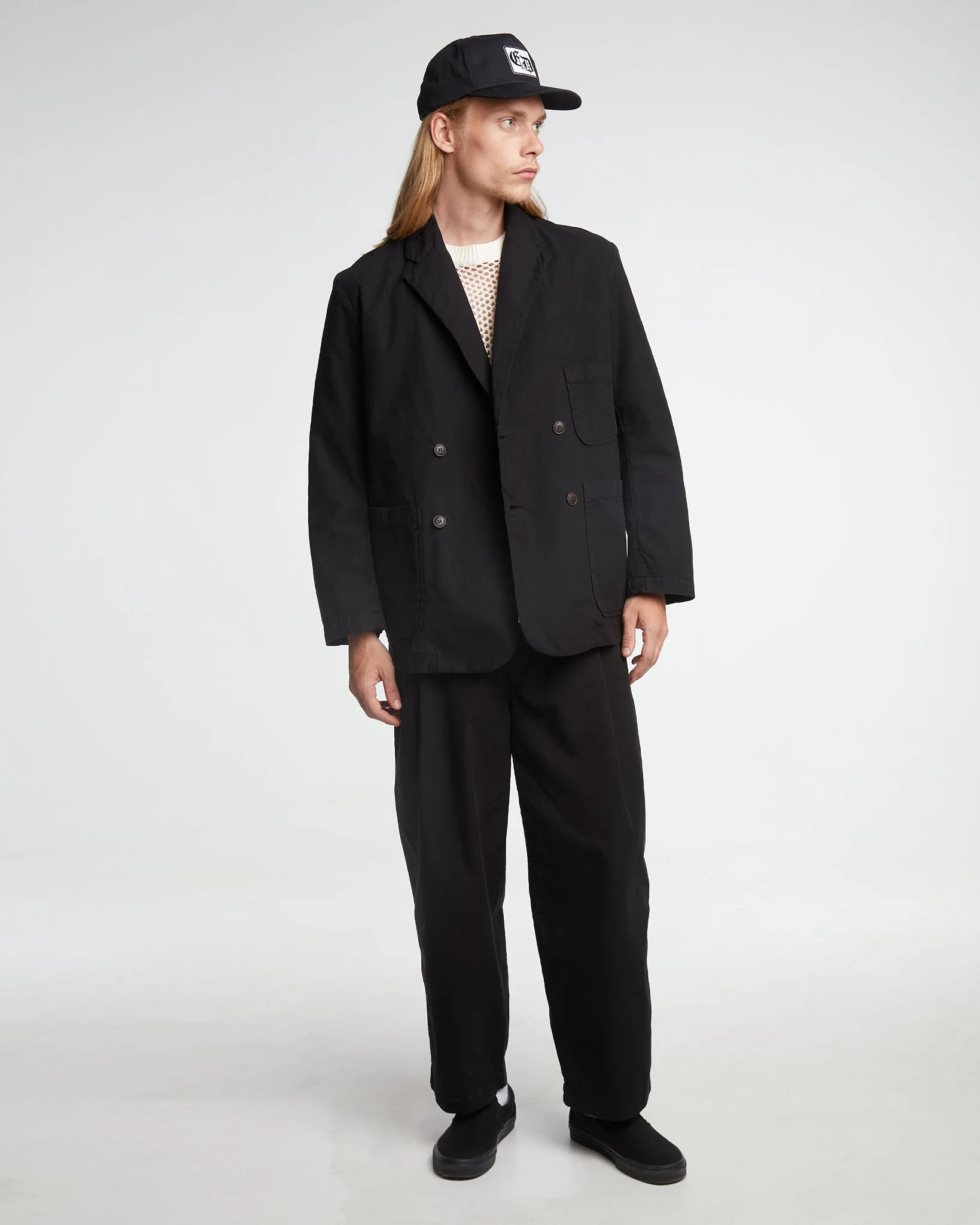 British Worker Pants Cotton Linen Black