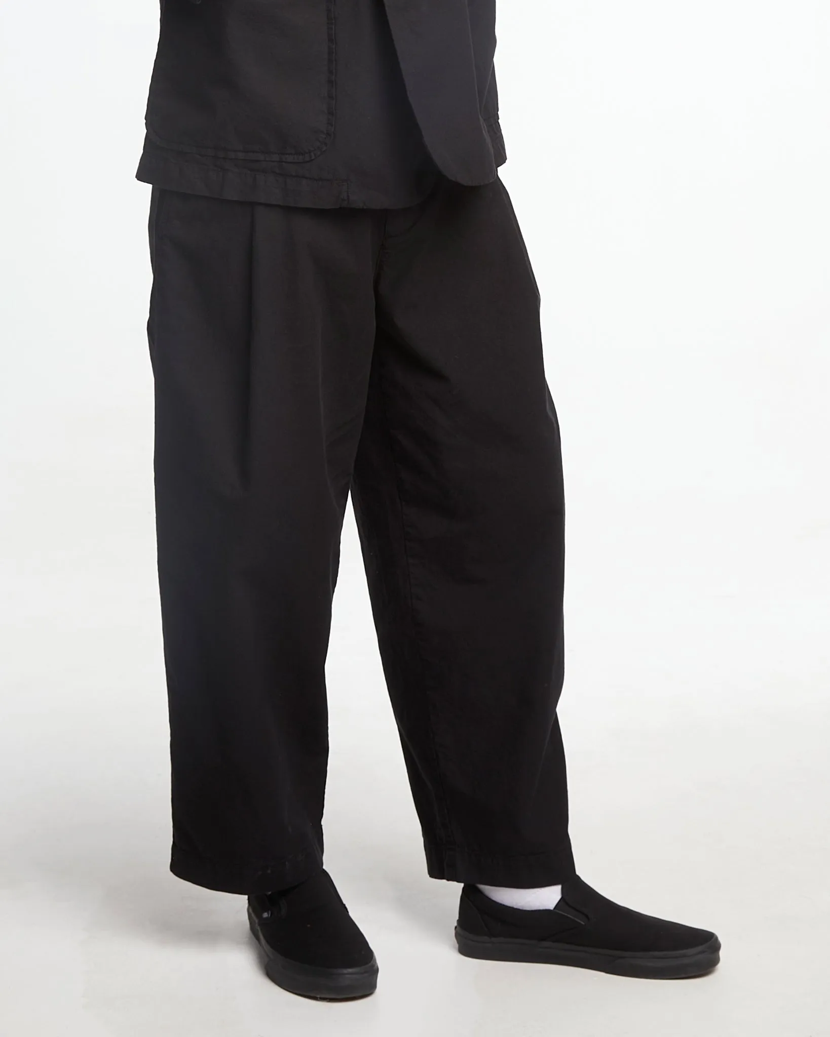 British Worker Pants Cotton Linen Black