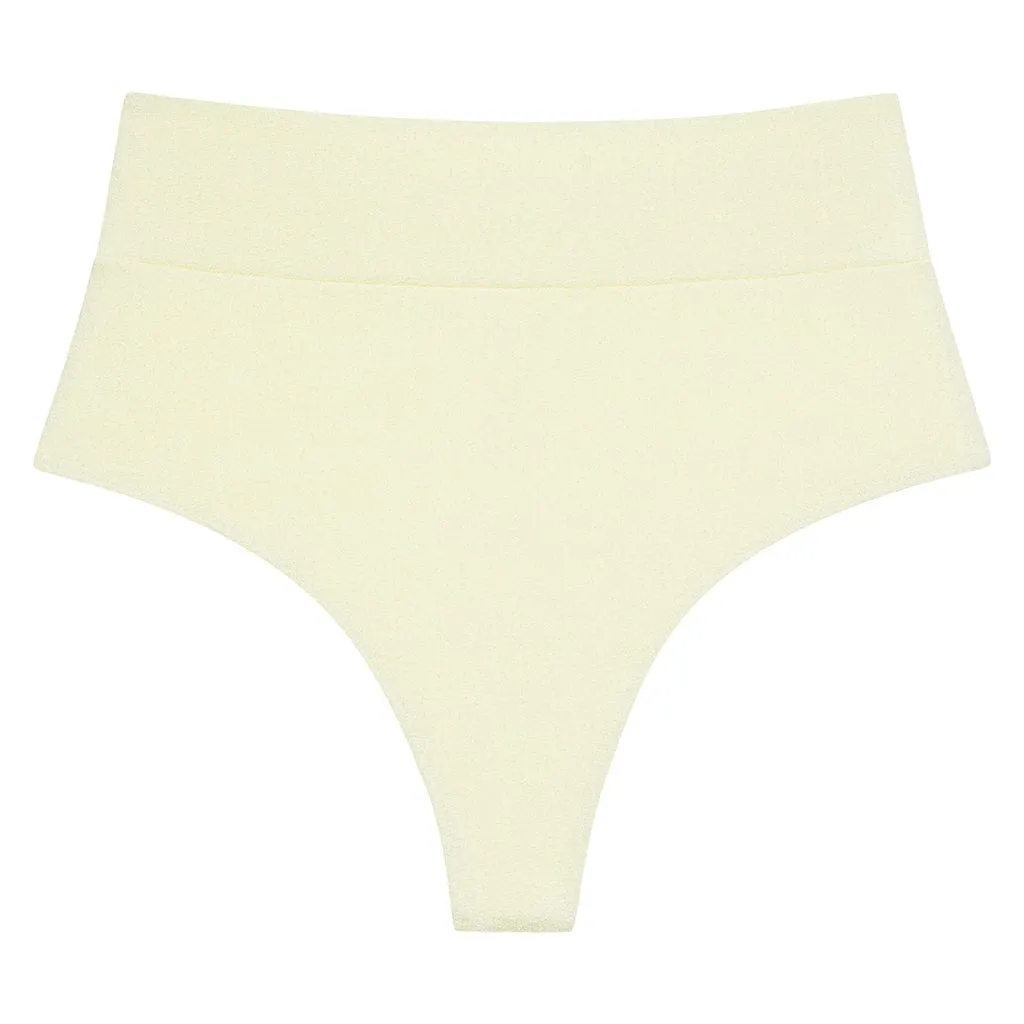 Buttercream Rib Full Coverage High Rise Bikini Bottom