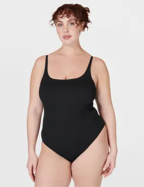 Capri Crinkled Scoop Neck Swimsuit - Black