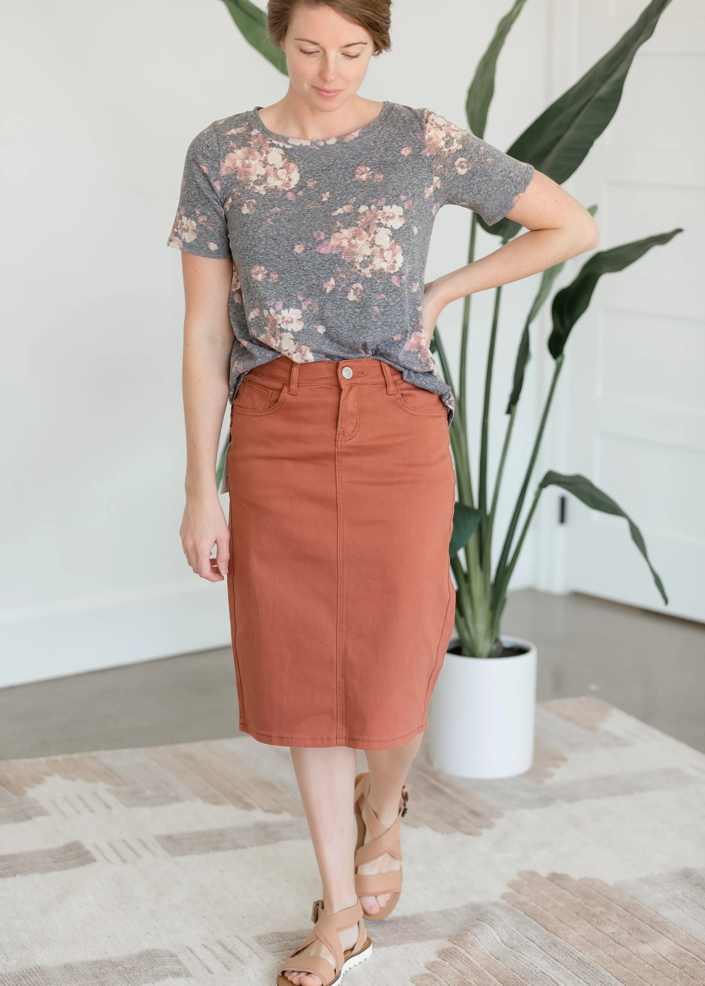 Charcoal Multi Floral Short Sleeve Shirt