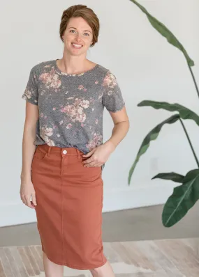Charcoal Multi Floral Short Sleeve Shirt