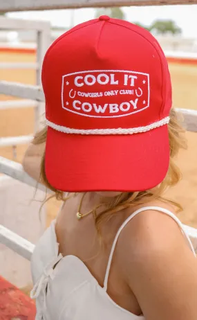 charlie southern: cool it cowboy trucker hat - red